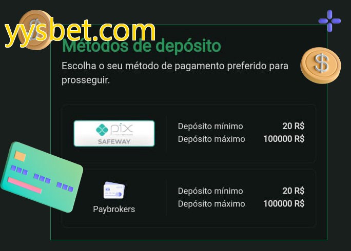 O cassino yysbet.combet oferece uma grande variedade de métodos de pagamento